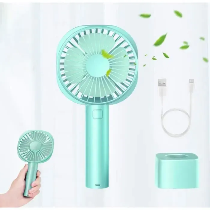 Ventilateur Portable - ZHUODIKE - Mini Ventilateur USB - Rechargeable 2600mAh - 3 Vitesses - Silencieux 20 dB