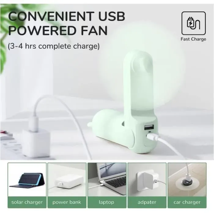Ventilateur portable - ZHUODIKE - Modèle à batterie 4800 mAh - Autonomie 46h - 3 vitesses - Compact