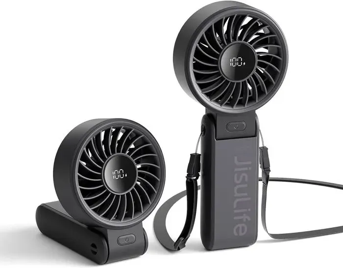 Ventilateur portatif Life72024 Ventilateur portable puissant avec écran LED [195 heures de refroidissement maximum] 5 000 mAh pl