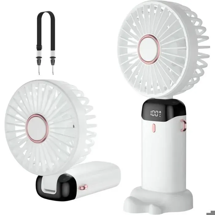 Ventilateur portatif mini ventilateur portable rechargeable par USB petit ventilateur poche avec base Ventilateur bureau pliable