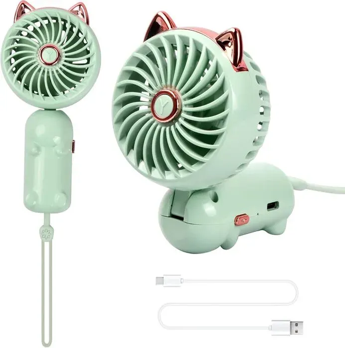 Ventilateur portatif mini ventilateur USB ventilateur portable à batterie rechargeable 3 vitesses ventilateur de bureau pliable