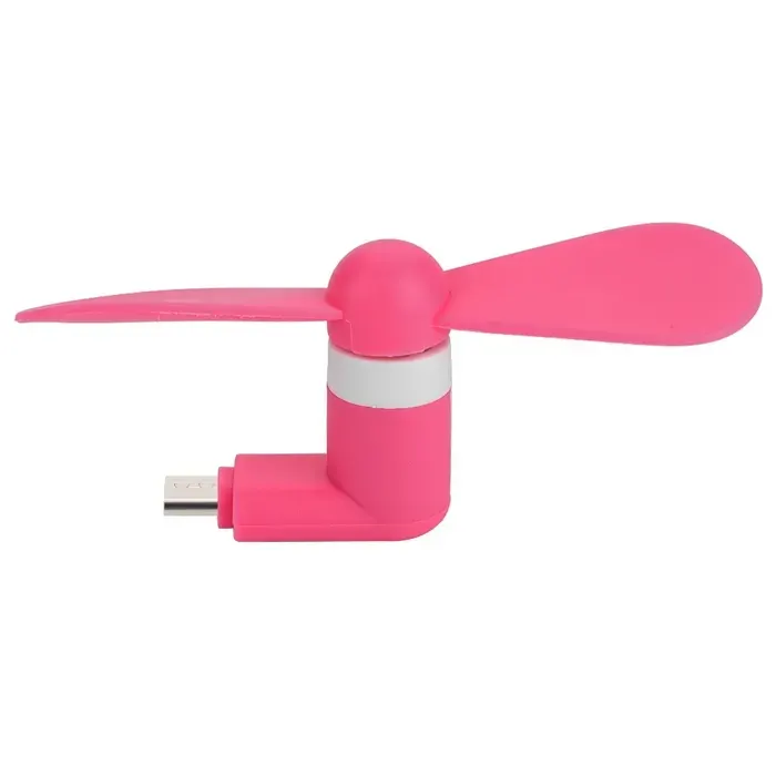 Ventilateur portatif - OKUMGGYJ - Micro USB - Ultra silencieux - TPE - Rose