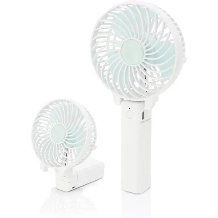 Ventilateur portatif rechargeable par USB avec 3 vitesses mini ventilateur de bureau pliable refroidissement silencieux (Blanc)