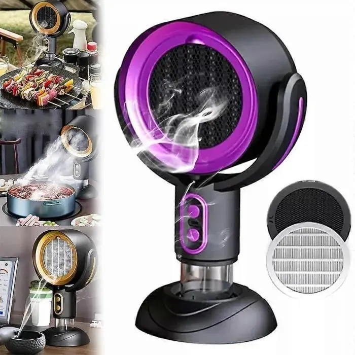 Ventilateur purificateur de fumée portable hotte de table compacte purificateur dair pour fumeurs Prise violette
