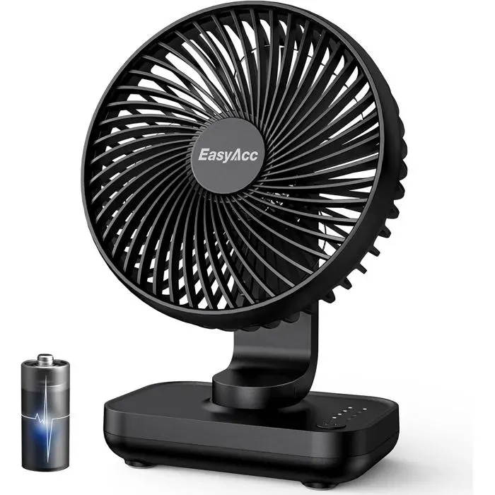 Ventilateur Rechargeable Portable USB Jusquà 15h 4000mAh Batterie Petit Silencieux Ventilateurs Bureau de Table Puissant 4 Vi