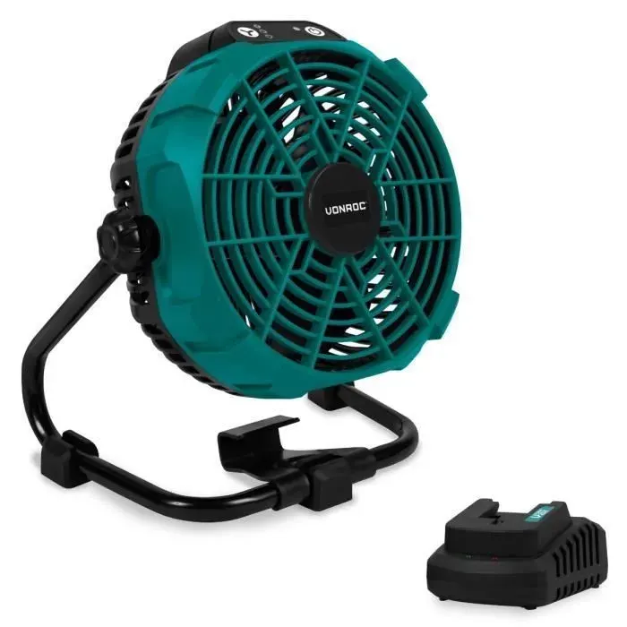 Ventilateur sans fil 20V - batterie hybride ou alimentation AC Adaptateur AC inclus - batterie 2.0Ah et chargeur rapide inclus