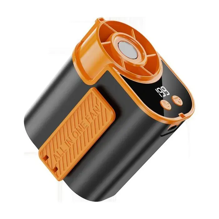 Ventilateur Sans Mains Rechargeable Rafraîchisseur dAir Portable pour Maison et Travail(Orange)