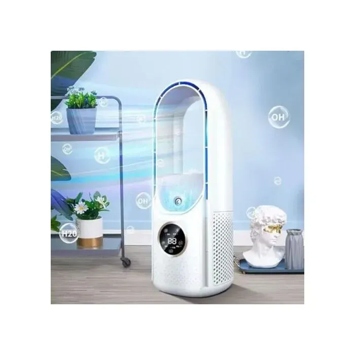 Ventilateur sans pale – 6 vitesses humidificateur USB silencieux – pour bureau chambre – Blanc
