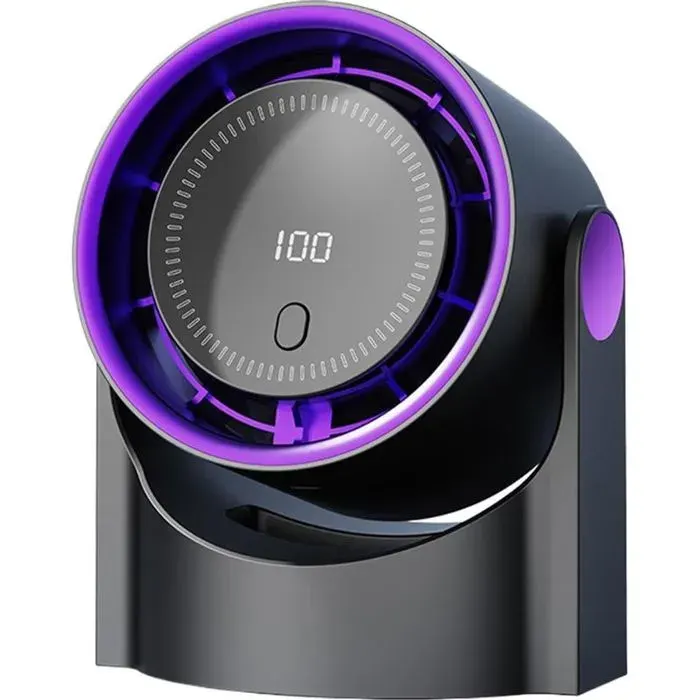 Ventilateur sans pales affichage numérique silencieux portable chargement USB 13 x 84 x 16 cm violet