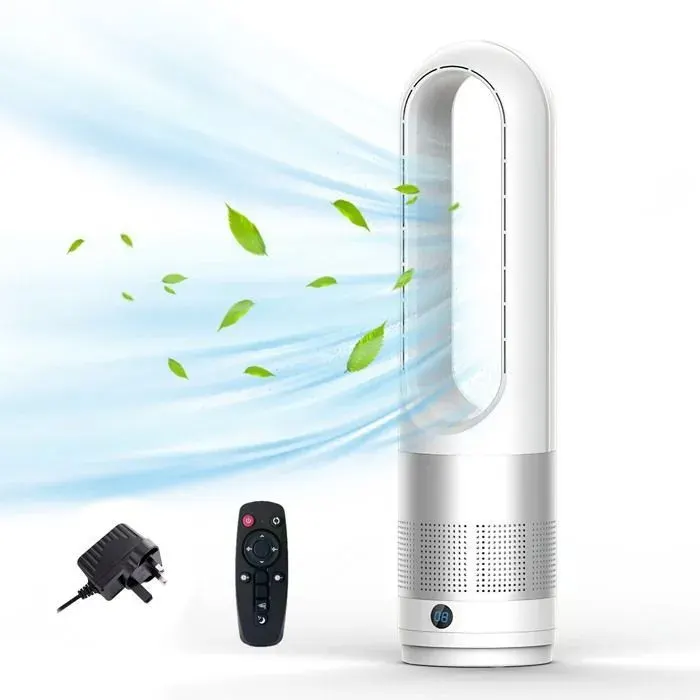 Ventilateur sans pales de 18 pouces avec télécommande silencieux à ions négatifs minuterie de 8 heures télécommande de 5 mètres