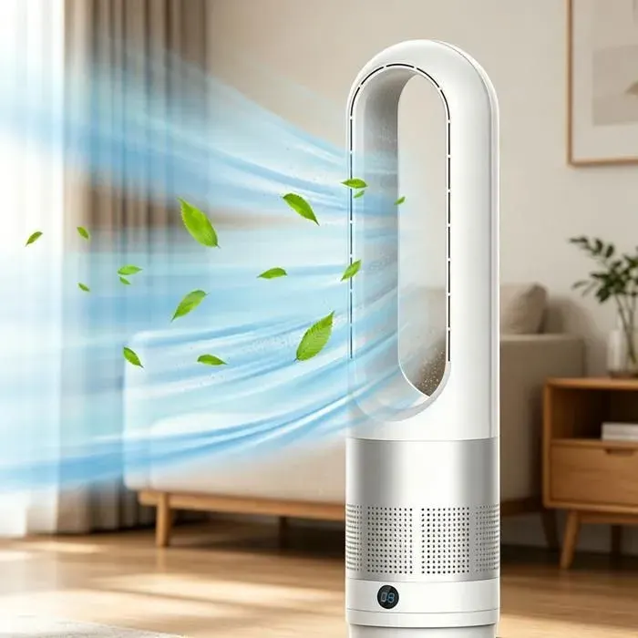 ventilateur sans pales de 18 pouces ventilateur de sol ventilateur électrique de table silencieux à ions négatifs