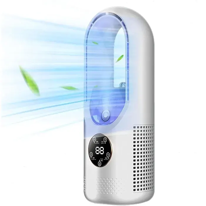 Ventilateur sans pales - JOULLI - Modèle portable - 6 vitesses - Minuterie 6H - Écran LCD