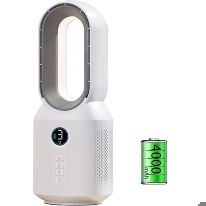 Ventilateur sans pales - LON® - silencieux rechargeable USB - 3 vitesses - batterie 4000 mAh