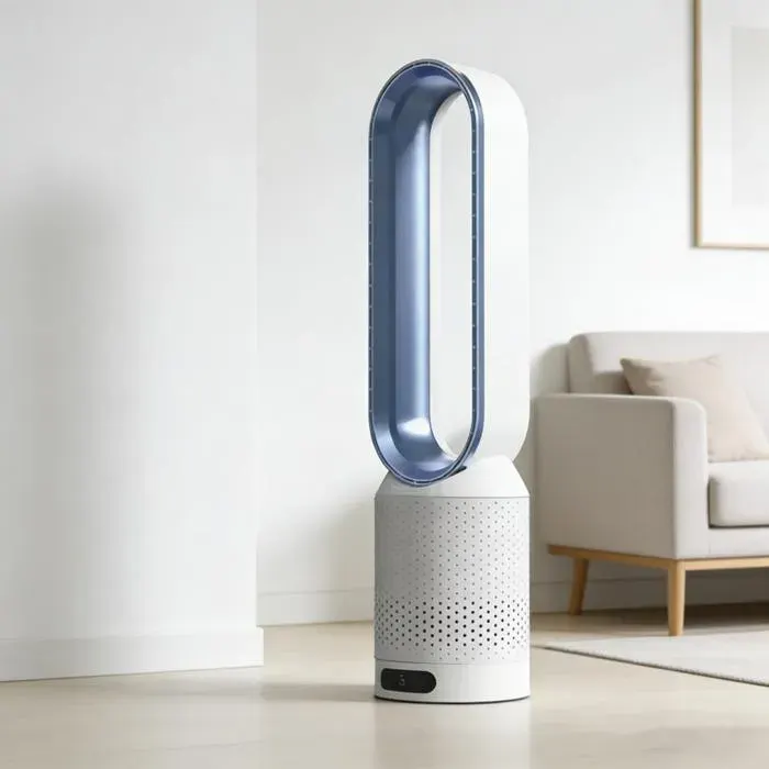 Ventilateur sans pales - PIMPIMSKY - 58 cm - Oscillation 90° - 8 vitesses - Télécommande — coloris Bleu