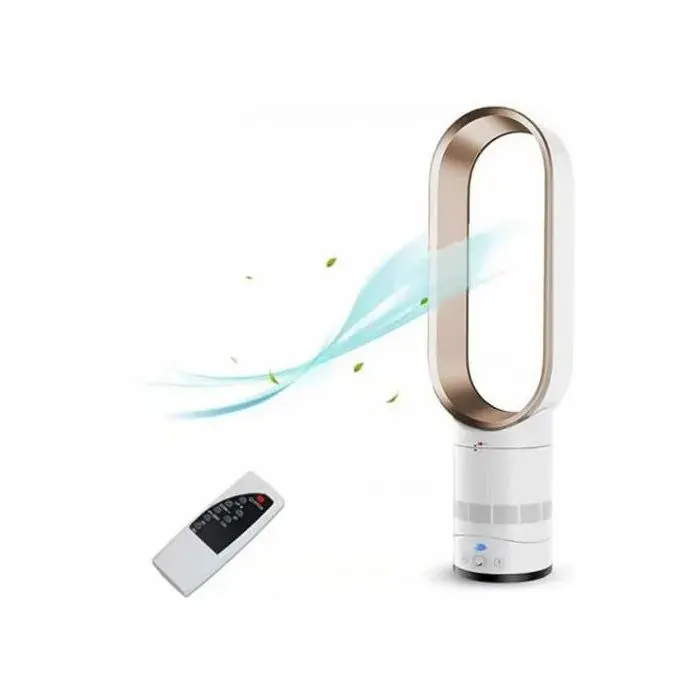 Ventilateur sans pales – Silencieux 3 vitesses télécommande 6m – Sécurisé enfants mémoire – Or/Argent