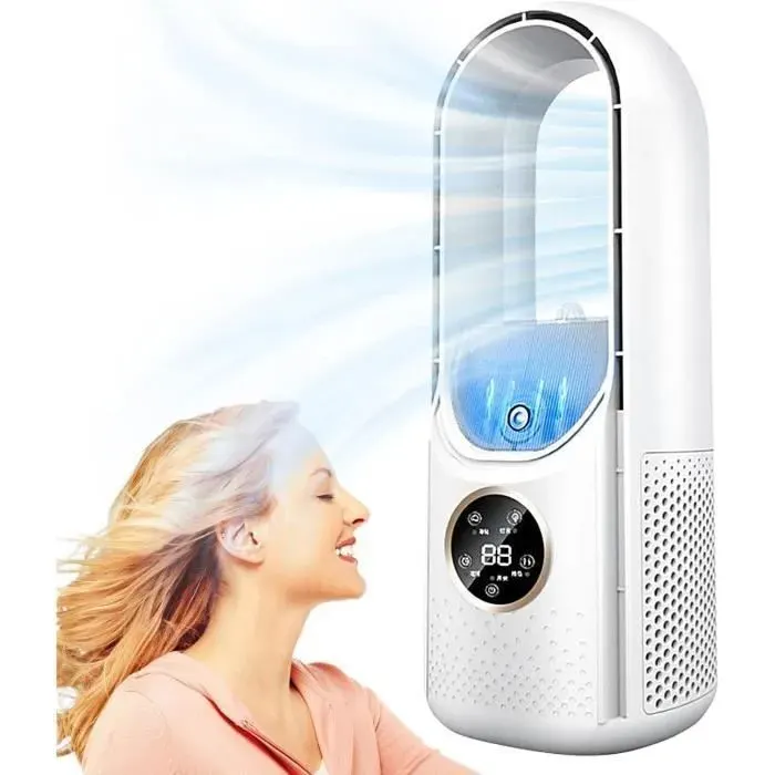 Ventilateur sans Pales - Silencieux Ventilateur Tour avec 6 Vitesses 8H Minuterie - Ventilateur Colonne avec humidification -[S58 .