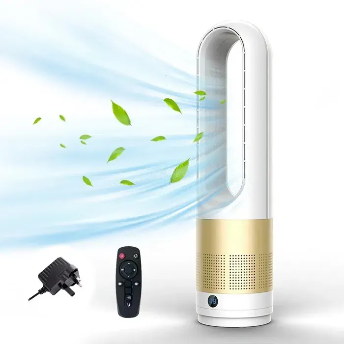 Ventilateur sans pales tour 40W - silencieux - 80° Oscillation 8H Minuterie - Télécommande – 56cm