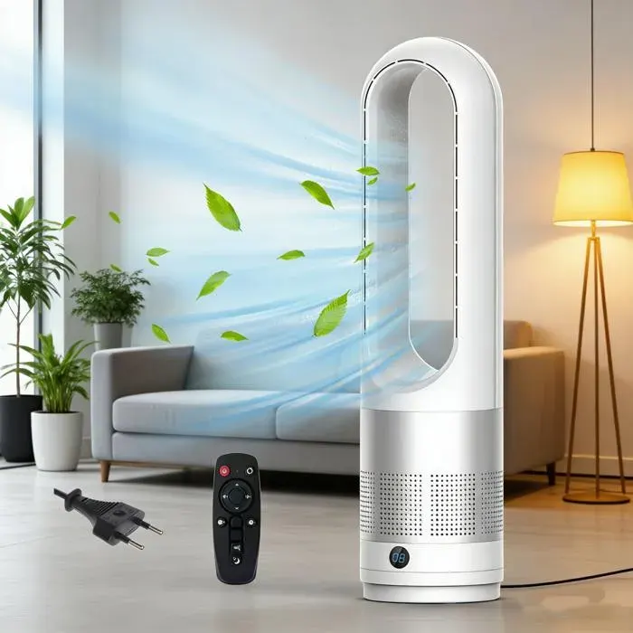 Ventilateur sans pales (tour) - PIMPIMSKY - 18 pouces - Télécommande - Minuterie 8H - 8 vitesses