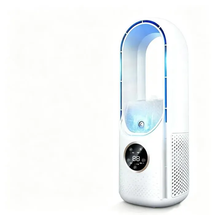 Ventilateur sans pales Ventilateur puissant sans pales 6 vitesses Refroidissement grand angle minuterie de mise veille Silencieux