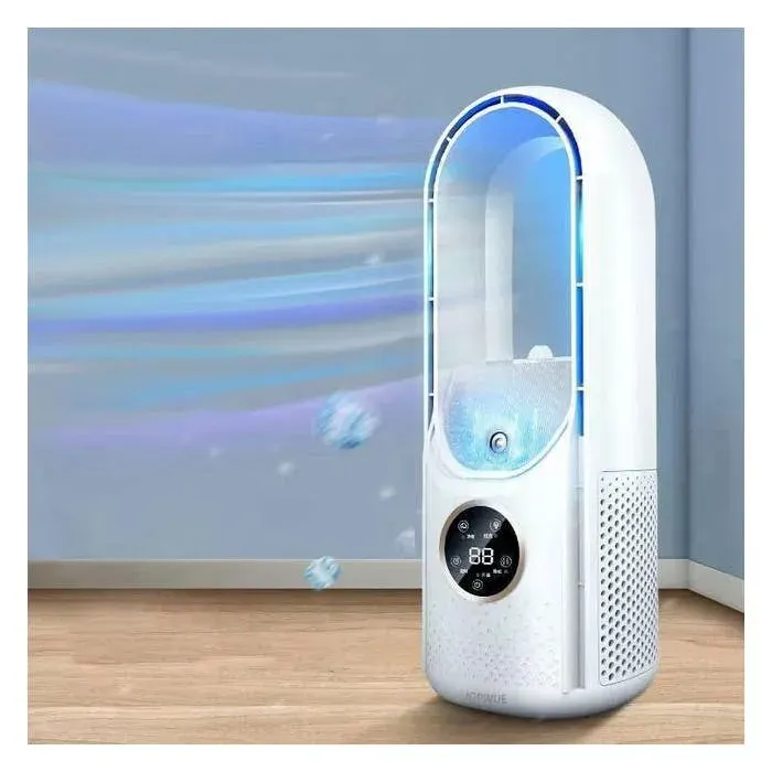 Ventilateur sans Pales Ventilateur Silencieux sans Pale pour chambre à coucher 6 Vitesses de Réglage Contrôle Tactile