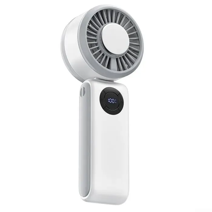Ventilateur semi-conducteur portable - EVIRON - 176×67×41 cm - Rechargeable USB - Design pliable - Flux dair haute vitesse — coloris Blanche