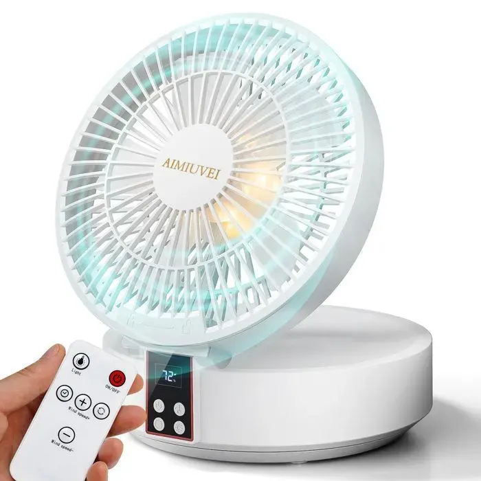 Ventilateur Silencieux de Bureau - AIMIUVEI - Portable - 120° Oscillation - 3 Vitesses - Télécommande
