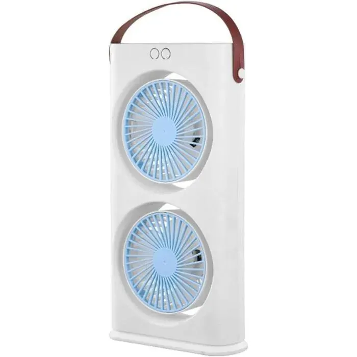 Ventilateur Silencieux Ultra Puissant Portable de Bureau 3 Vitesses Réglables Orientable à 90° (Blue)