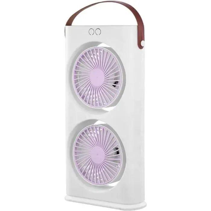 Ventilateur Silencieux Ultra Puissant Portable de Bureau 3 Vitesses Réglables Orientable à 90° (Purple)