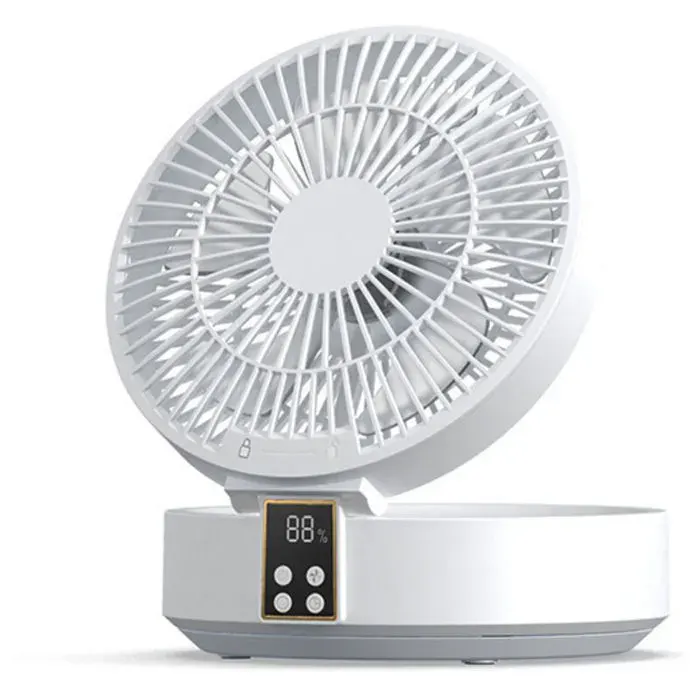 Ventilateur Silencieux Ultra Puissant Ventilateur de Table Portable Ventilateur de Bureau USB Rechargeable 1000mAh Batterie 12