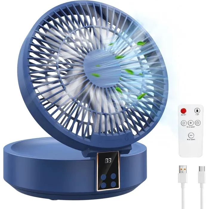 Ventilateur Silencieux Ultra Puissant Ventilateur De Table Portable Ventilateur De Bureau Usb Rechargeable 4000Mah Batterie 120°R