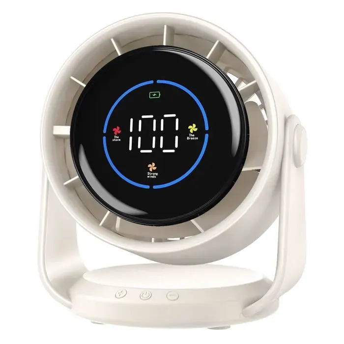 Ventilateur Silencieux Ultra PuissantVentilateur de Bureau à 100 Vitesses et tête rotative à 105°Ventilateur Rechargeable USB