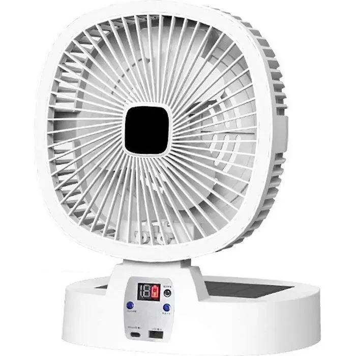 Ventilateur solaire portable rechargeable pliable batterie grande capacité – Idéal camping van bivouac randonnée