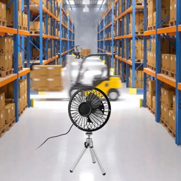 Ventilateur solaire portable - VVIKIZY - 142 cm - 6W - Noir - Écologique - Compact
