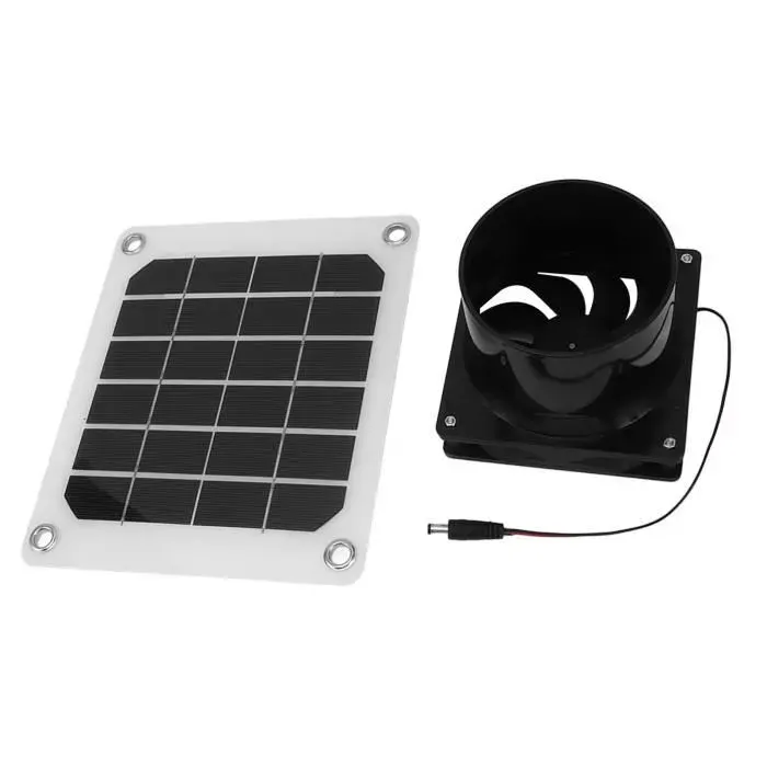 Ventilateur solaire - TBEST - Kit de Ventilateur Dextraction - 20W - Portable - Blanc