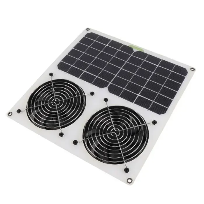 Ventilateur Solaire - VVIKIZY - Double Ventilateur 100W - Imperméable - Sécurisé - Efficace