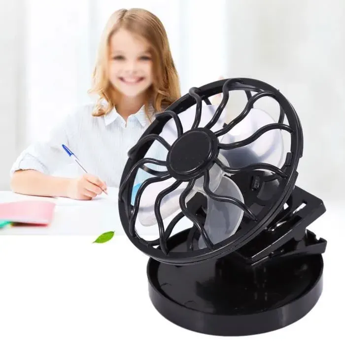Ventilateur solaire - Vvikizy - Entièrement automatique contrôlé par la lumière - Noir - 75 * 75 mm