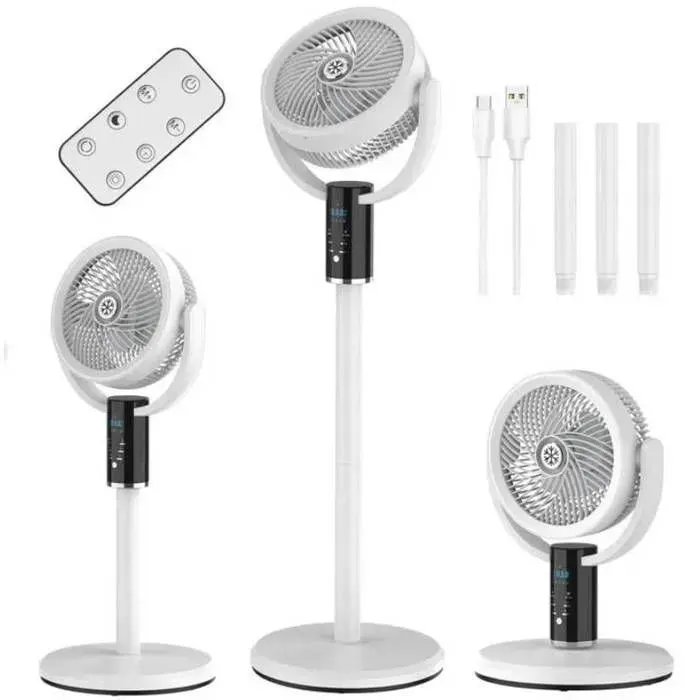 Ventilateur sur Pied Batterie Intégrée 6000mAh et 8 VitessesAssurant une Excellente Circulation dAir pour Famille et Utilisateurs