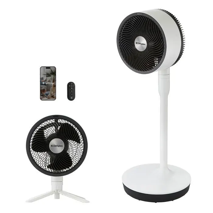 Ventilateur sur Pied - DUOCOOL - 5 Vitesses + Turbo Silencieux 36dB Contrôle App 2-en-1 - Corded Filaire