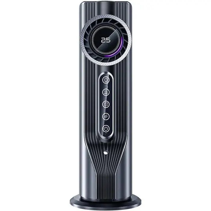 Ventilateur sur pied écran LED réservoir deau de 100 ml 6 vitesses de ventilation minuterie veilleuse 125 x 325 cm gris