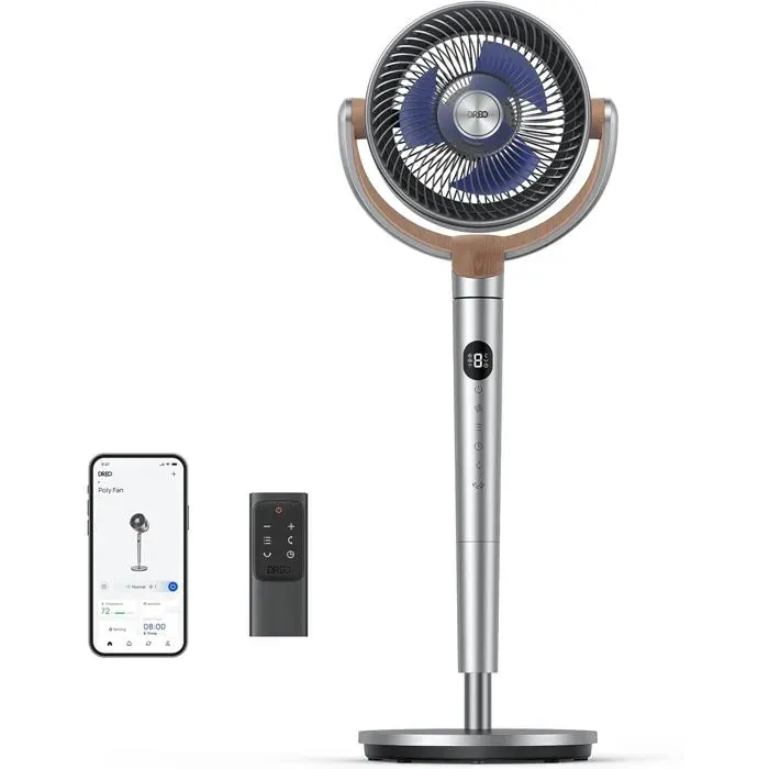 Ventilateur sur pied - ETHNICS ORIGINS - 20 Db - Silencieux - Oscillation 120° - Télécommande
