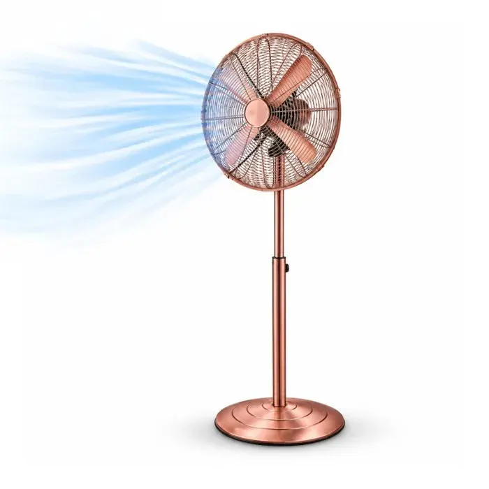 Ventilateur sur pied - GÉNÉRIQUE - Vintage 40 cm - Métal bronze - 50W - 3 vitesses