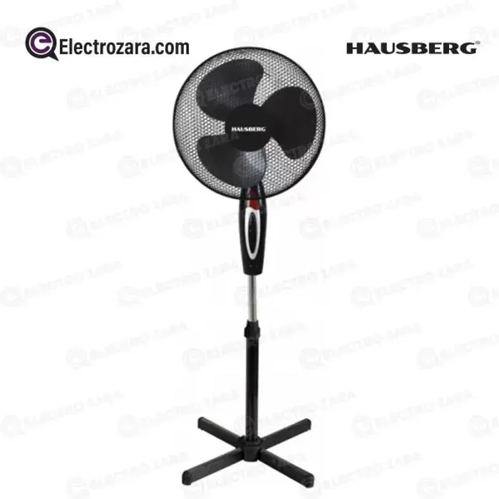 Ventilateur sur pied - HAUSBERG - HB-5100NG - 16 pouces - 3 vitesses - Oscillation et inclinaison réglables