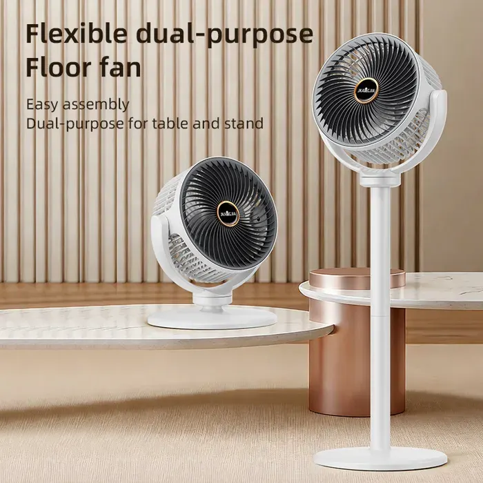 Ventilateur sur pied multifonction réglable 5 vitesses design télescopique et pliable Fonctionnement silencieux [Blanc]