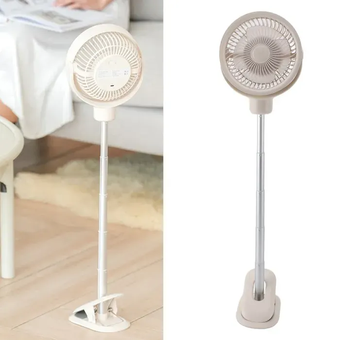 Ventilateur sur pied oscillant – 4 vitesses LED – camping bureau