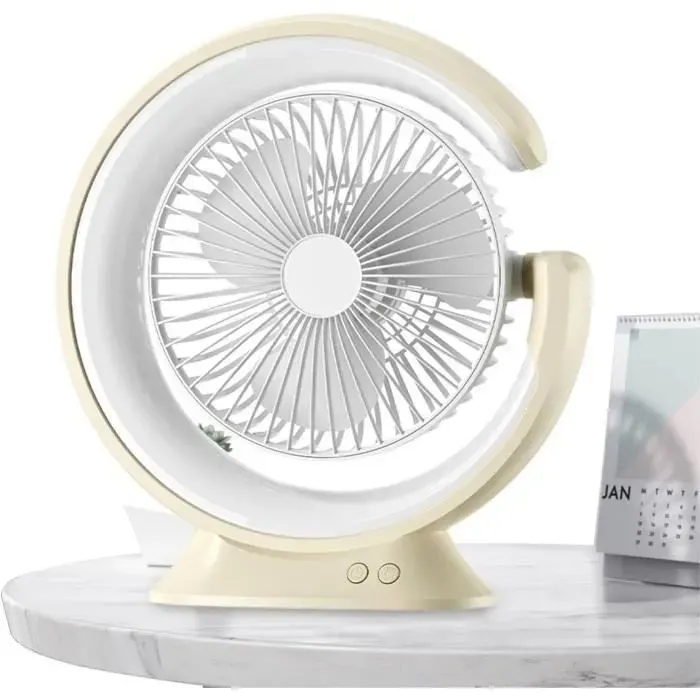Ventilateur sur pied USB 2400 mAh avec lumière LED - KEEJAA - 3 vitesses - Violet Violet violet VENTILATEUR