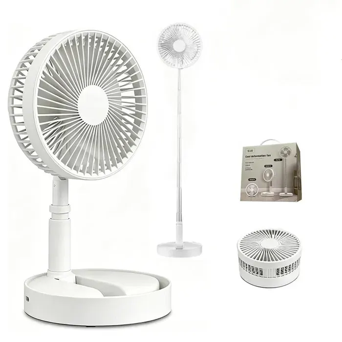 Ventilateur sur pied Ventilateur sur Pied Portable Silencieux pliable et 3 en 1 7200mAh USB Rechargeable 4 Vitesses Oscillation