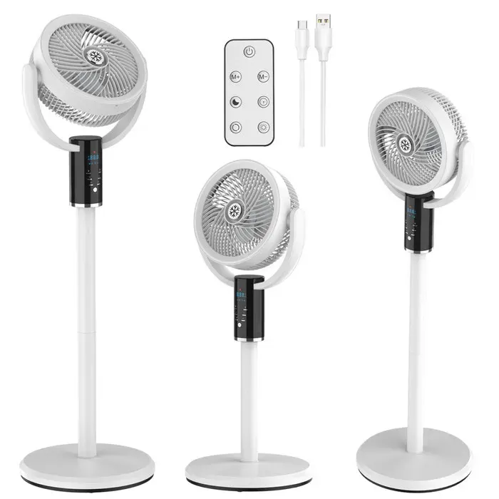 ventilateur sur pied Ventilateur sur Pied Silencieux et Puissant avec Télécommande 8 vitesses Hauteur réglable avec Écran LED