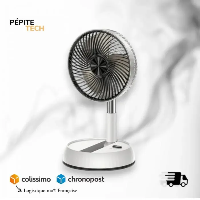 Ventilateur sur pied - YESIDO - YF11 - Pliable télescopique - Batterie 6000 mAh - 3 vitesses
