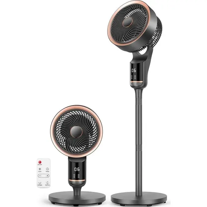 Ventilateur Sur Pied25 Db Ventilateur SilencieuxFlux D’Air 22M/SOscillation 70°+90° Ventilateur Sur Pied Avec Télécommande12