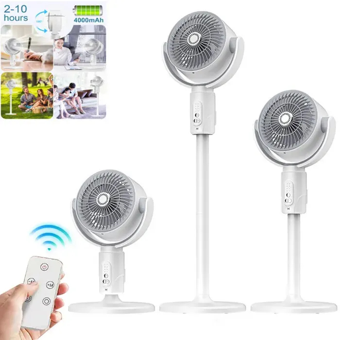 Ventilateur sur Piédestal Ventilateur sur Pied Silencieux Télécommande 3 hauteurs réglables 6 Vitesse pour maison bureau etc